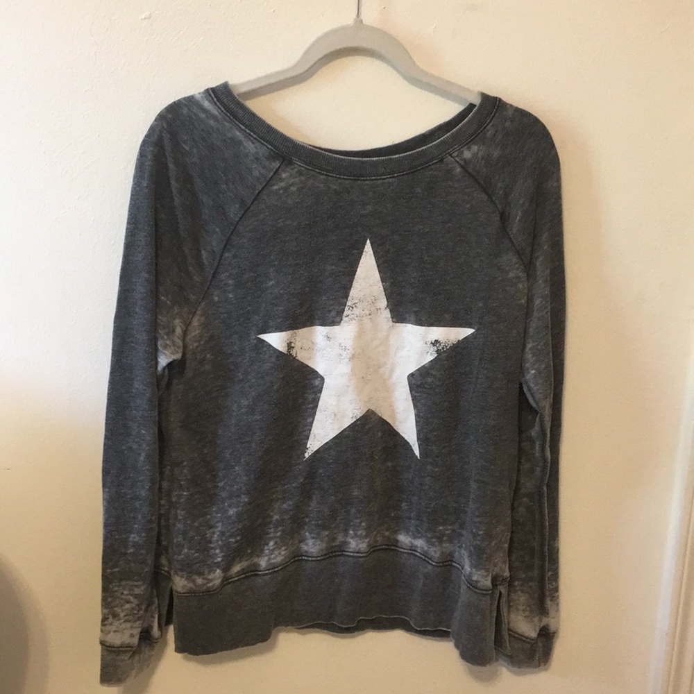 Grey and White Ombre Star Sweater